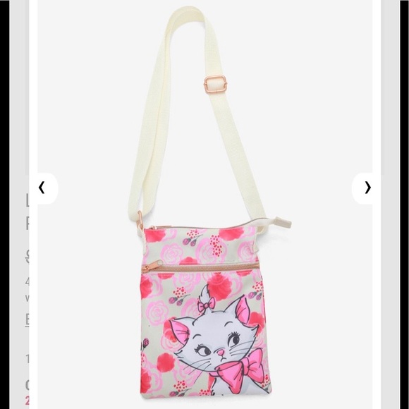 DISNEY LOUNGEFLY Marie PASSPORT XBODY BAG & PIN! - Picture 2 of 7